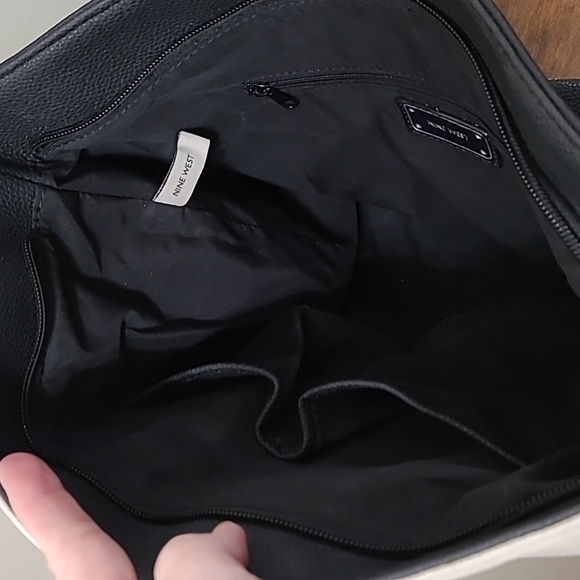 Nine West Black & Cream Shoulder Bag with Snake Print Strap - Picture 6 of 16